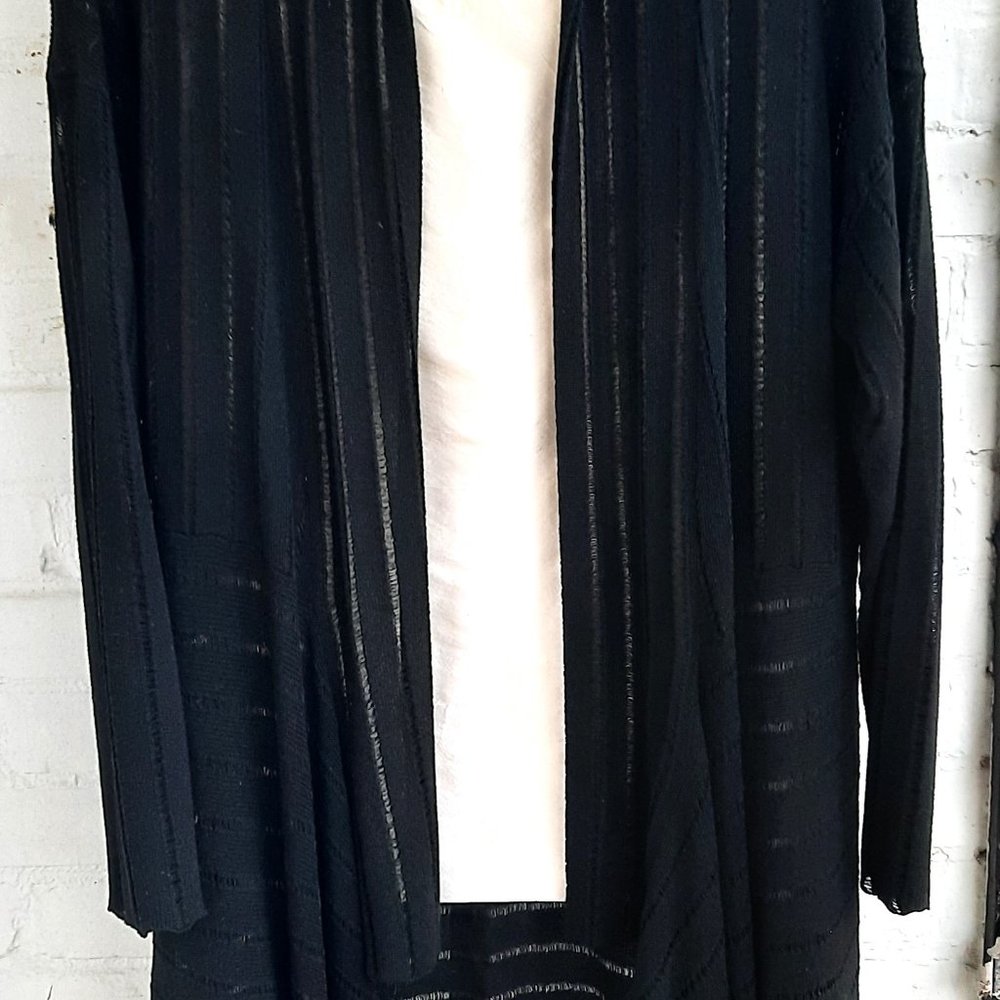 Eileen Fisher Black Melange Cardigan Sweater